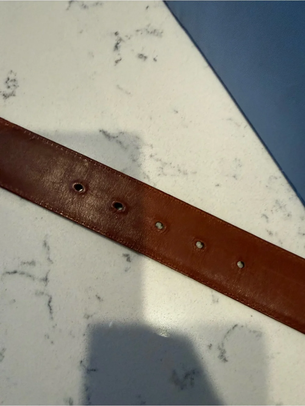 Coach Tan Leather Belt with Brass Round Buckle